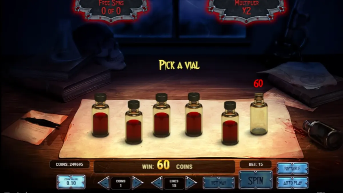 Cena gótica de vampiros no slot Wild Blood